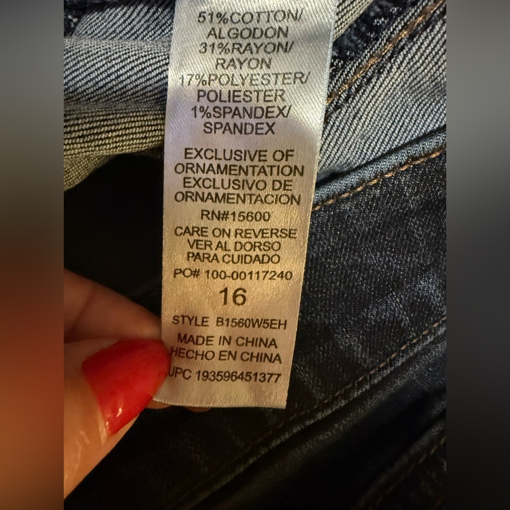 Democracy "Ab"solution Denim Patriot Straight Leg Jeans women’s Sz 16 slimming - Picture 9 of 11